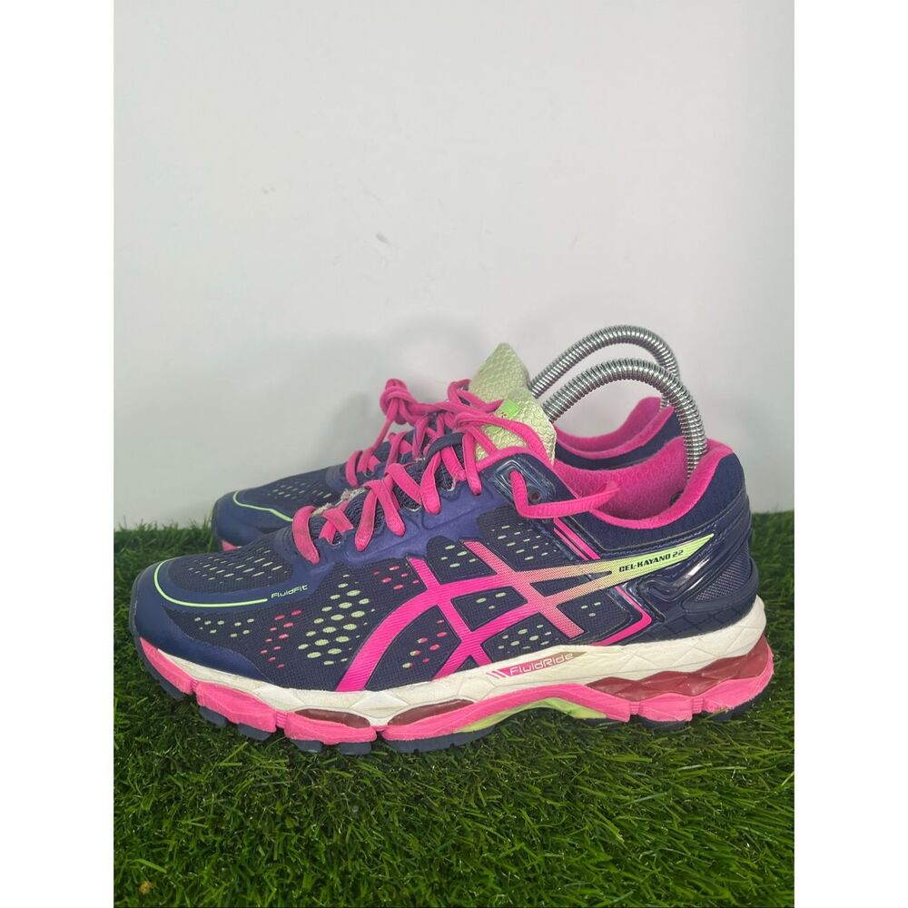 Asics Gel-Kayano 22  Indigo Blue/Pink/Pistachio Running Shoe Sneaker Women’s 7.5